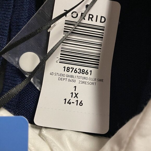 Torrid Her Universe Sweater Plus 1X Studio Ghibli My Neighbor Totoro Blue - Picture 10 of 16